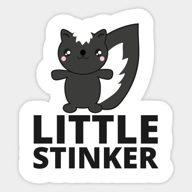 Little Stinker with Skunk Sticker by Shawn's Domain